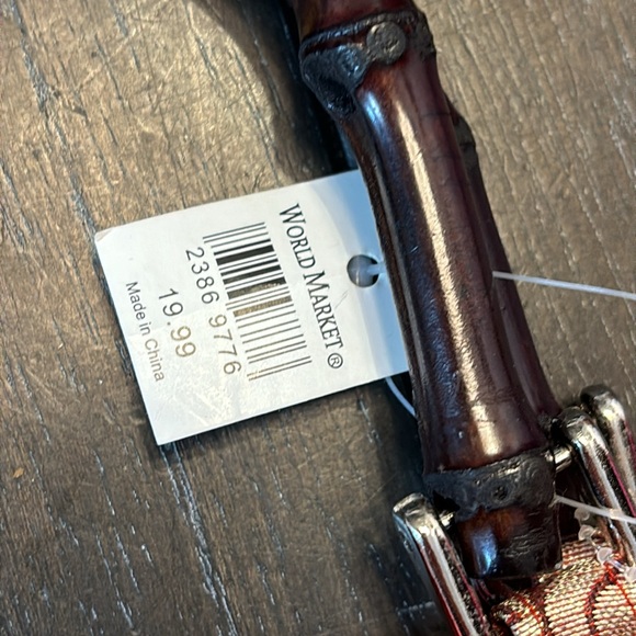 NWT World Market bamboo handle small bag - Picture 2 of 5